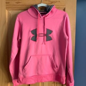 Pink / Gray Logo Under Armour Hoodie
